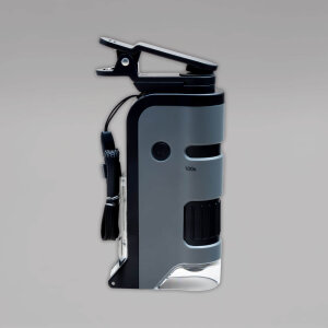 Carson MP-250 MicroFlip Taschenmikroskop, inkl. Smartphonehalterung